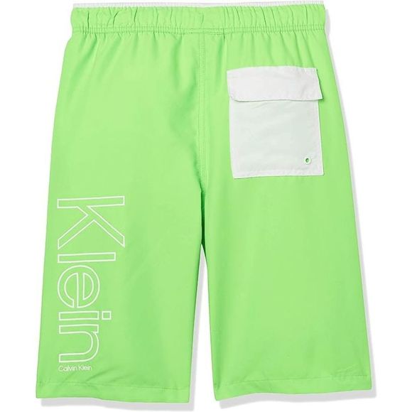 Calvin Klein Solid Black Boys' Swim Trunk with UPF 50+ Sun Protection, 14-16, Bl - Picture 8 of 16